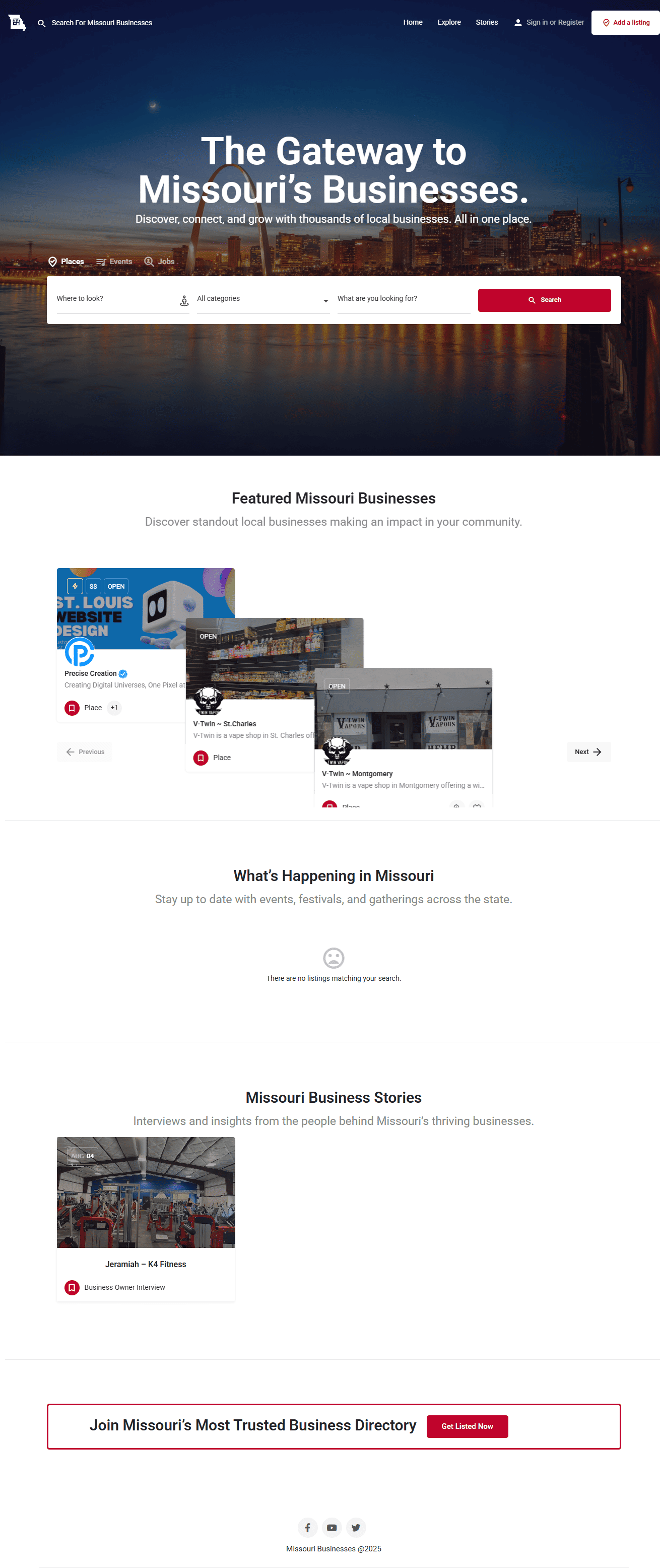 Missouri Businesses homepage